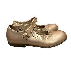 Footmates Emma Mary Jane Shoe in Soft Gold Girls Size 12